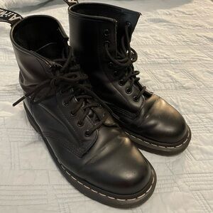 Black doc Martin Lace-Up Combat Boots